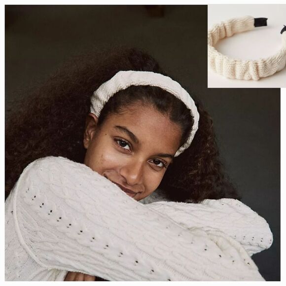 Nwt FP Cozy Ribbed Cream Knit Headband - Picture 1 of 5